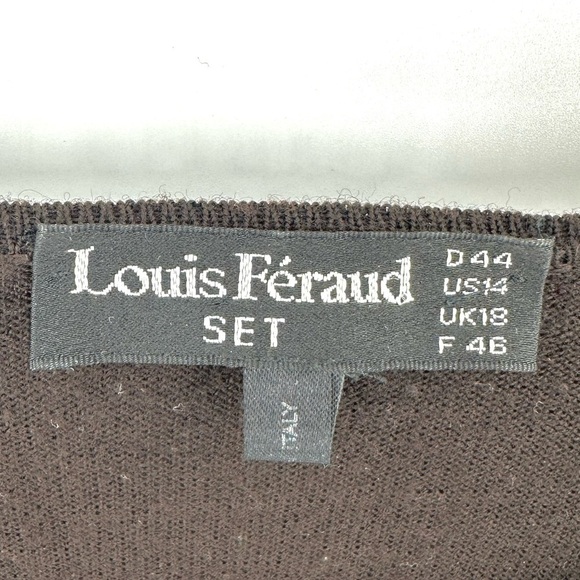 Louis Feraud Italy US Sz 14 Wool Sweater Brown Balloon Long Sleeve Pullover Top - Picture 5 of 9